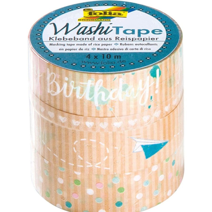 Spielzeug folia | Folia Washi-Tape Happy Birthday 4Er Set