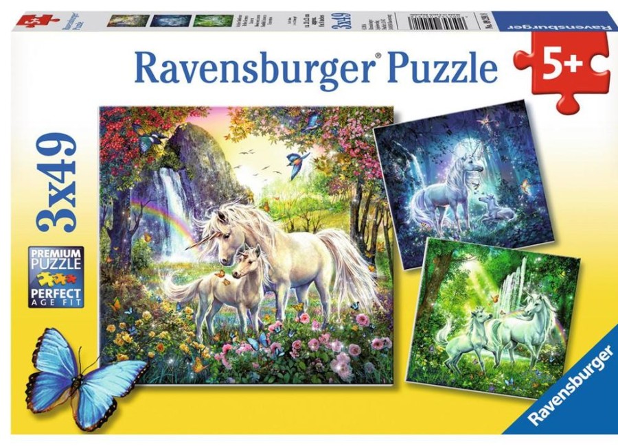 Spielzeug Ravensburger | Ravensburger Puzzle Schone Einhorner 3X49 T