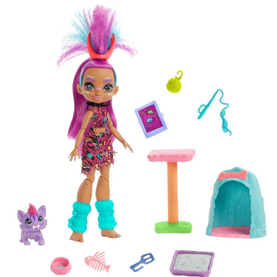 Spielzeug Mattel | Cave Club Katzenspas Mit Roaralai Spielset & Puppe