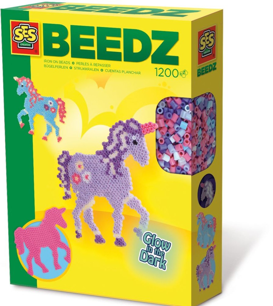 Spielzeug SES | Beedz - Bugelperlen Einhorn Glow In The Dark