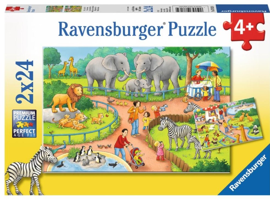 Spielzeug Ravensburger | Ravensburger Puzzle Ein Tag Im Zoo 2X24 Teile