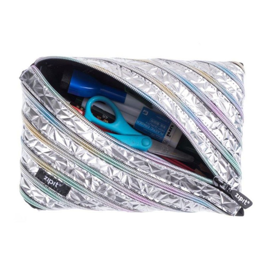 Spielzeug ZIPIT | Zipit Grose Jumbo Metallic Tasche Silber