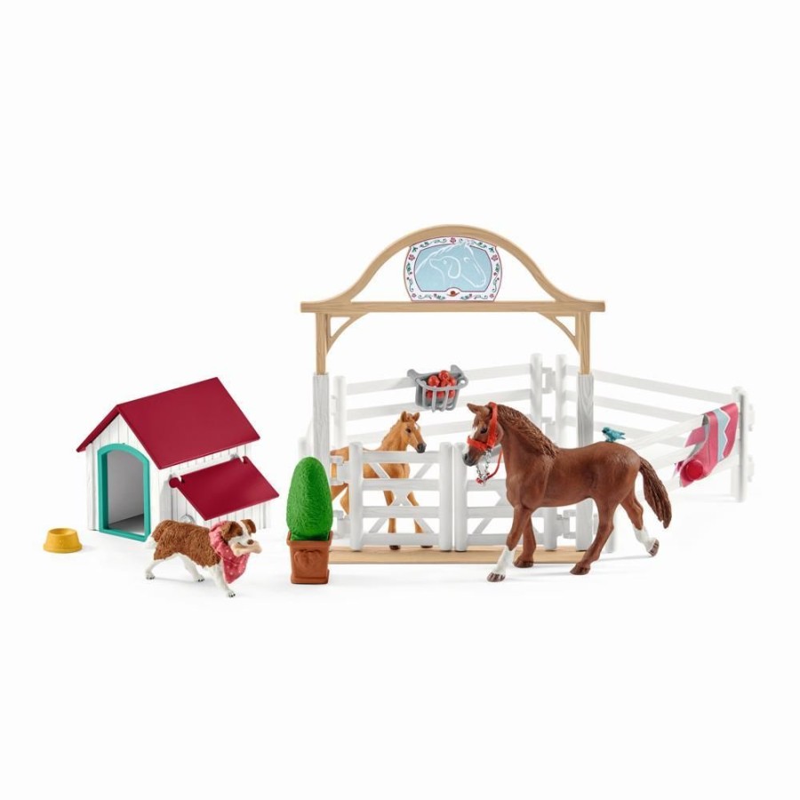 Spielzeug Schleich | Schleich 42458 Horse Club Gastpferde Mit Hundin