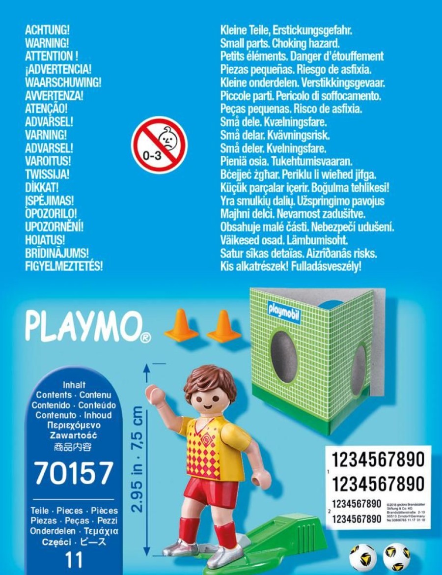 Spielzeug Playmobil | Playmobil 70157 Fusballspieler Mit Torwand