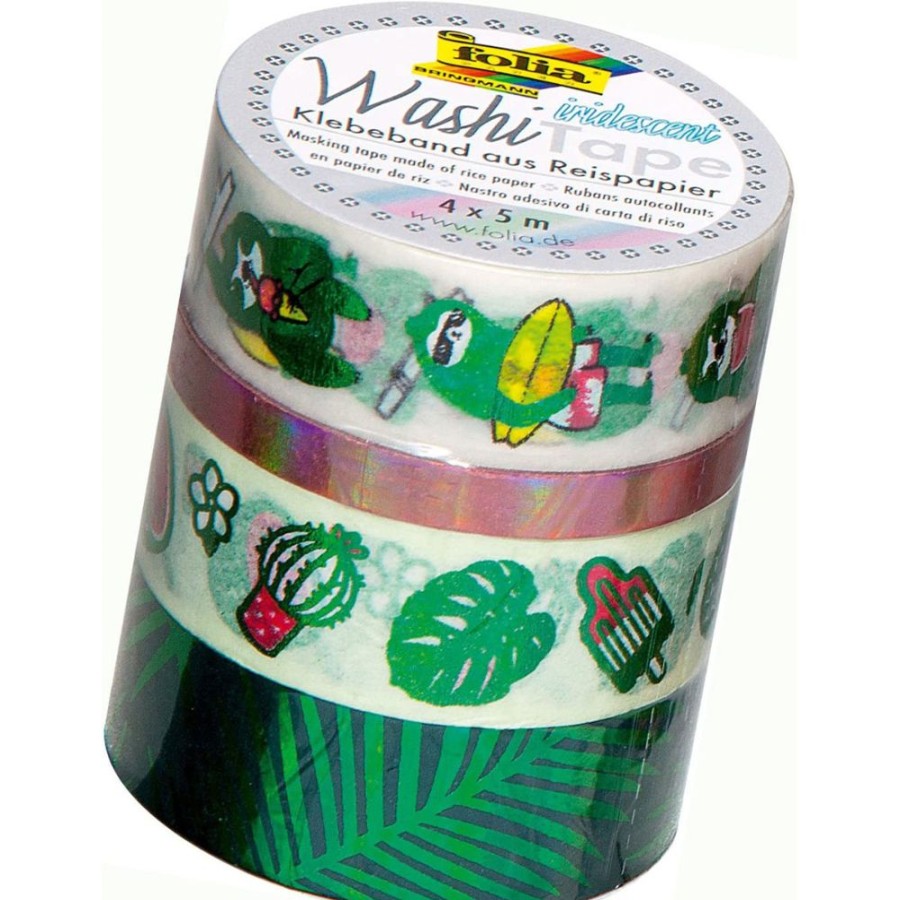 Spielzeug folia | Folia Washi Tape Hotfoil Irisierend Grun 4Er Set