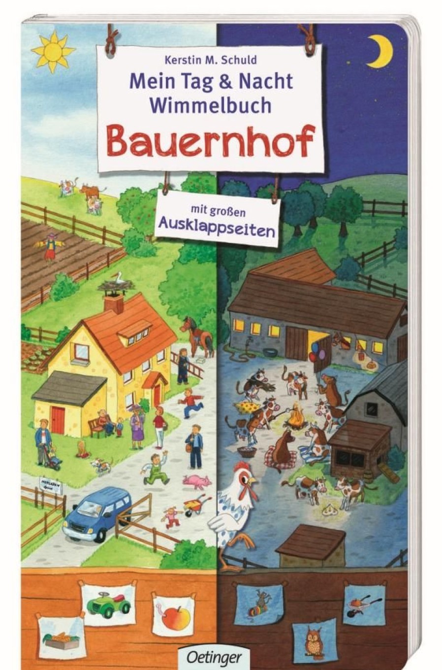 Spielzeug Oetinger Verlag | Mein Tag & Nacht Wimmelbuch - Bauernhof