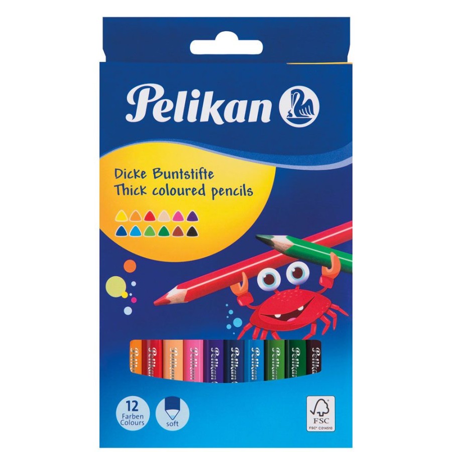 Spielzeug Pelikan | Pelikan Buntstifte D12D Dreieckig