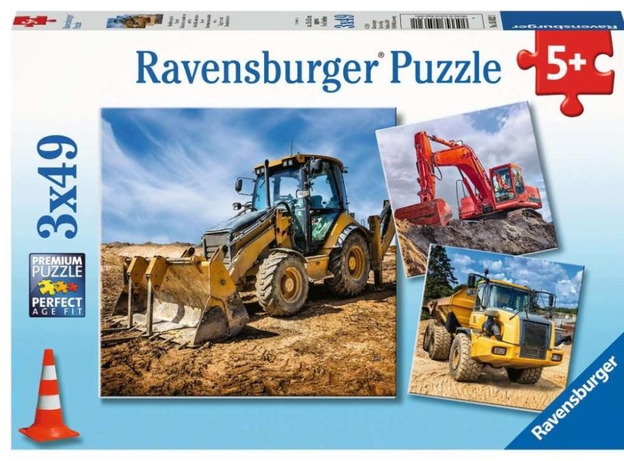 Spielzeug Ravensburger | Ravensburger Puzzle Baufahrzeuge Im Einsatz 3X49 T