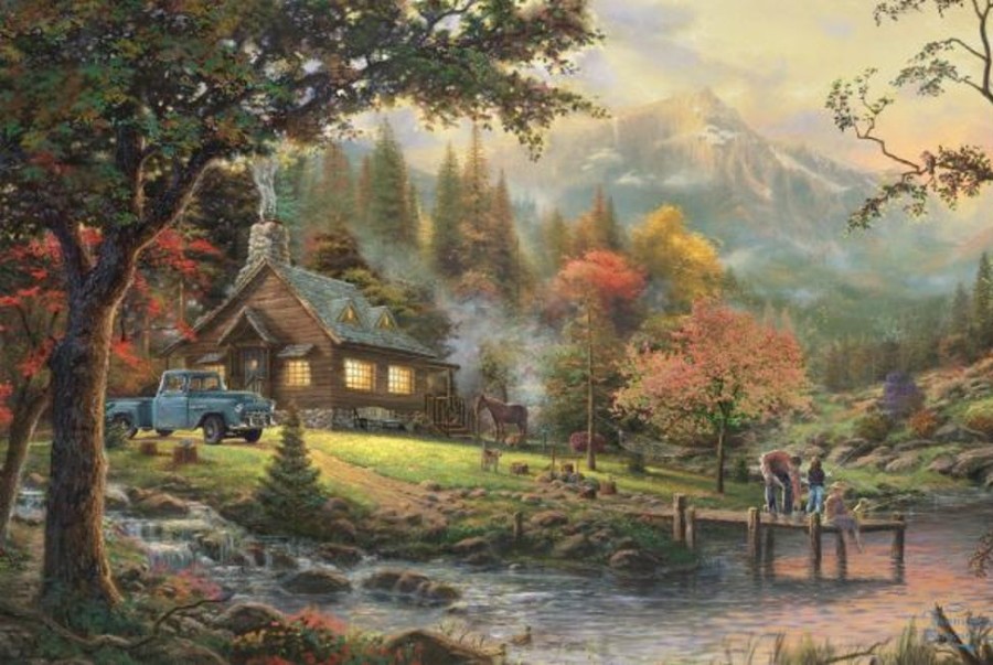 Spielzeug Schmidt Spiele | Schmidt Puzzle Kinkade Idylle Am Fluss 500T