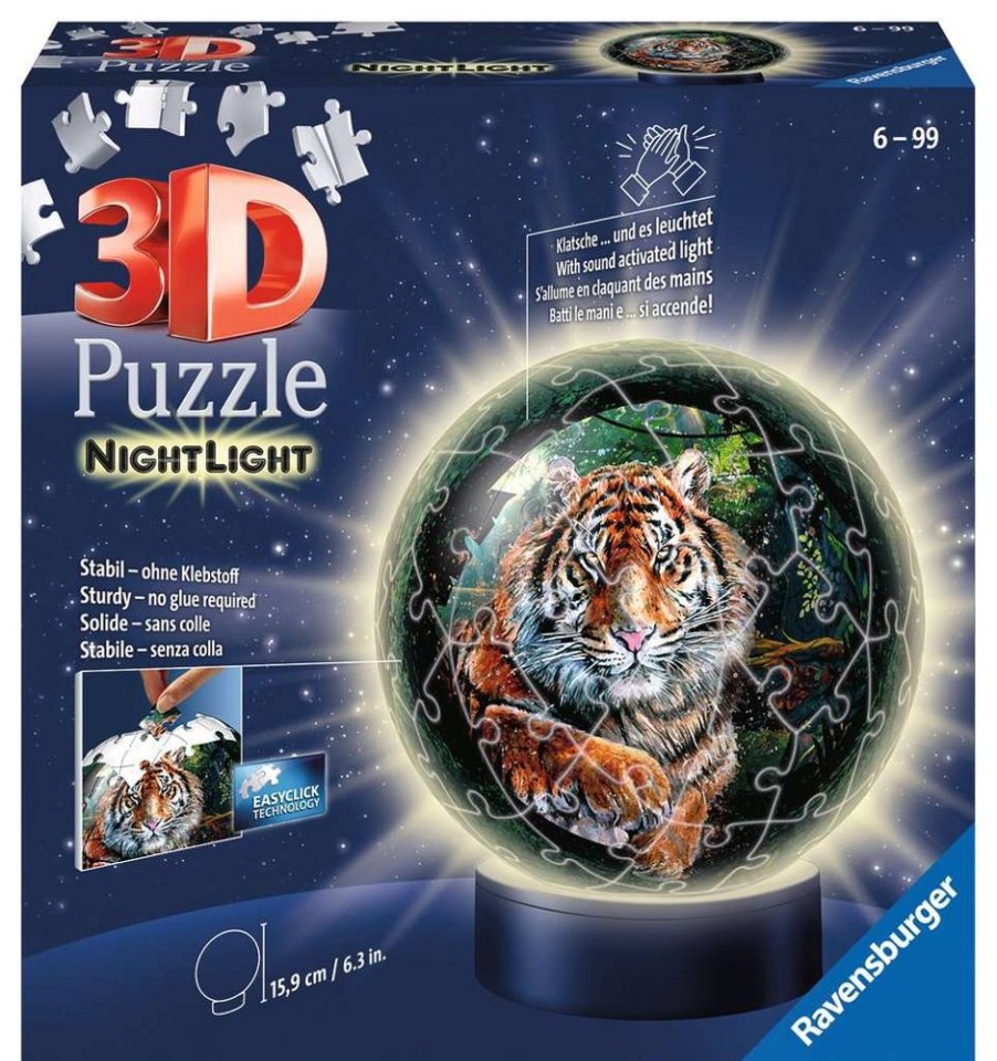 Spielzeug Ravensburger | Ravensburger Puzzle 3D Nachtlicht Raubkatzen 72T