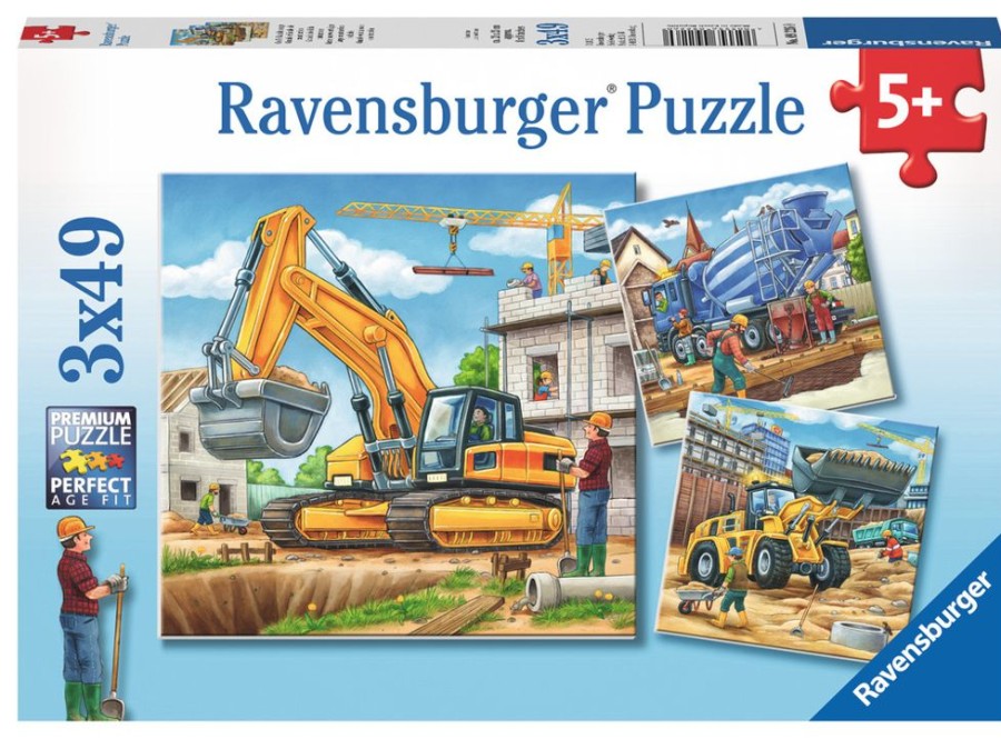 Spielzeug Ravensburger | Ravensburger Puzzle Grose Baufahrzeuge 3X49 Teile