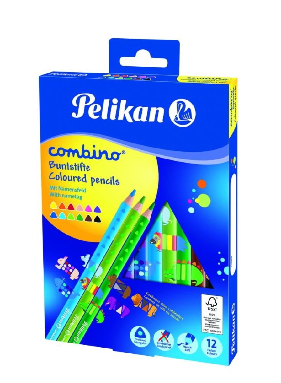 Spielzeug Pelikan | Pelikan Buntstifte Dick Dreikant 12Er Set