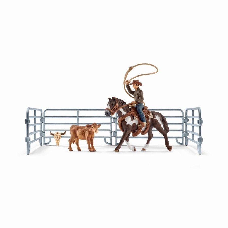 Spielzeug Schleich | Schleich 41418 Team Roping Mit Cowboy