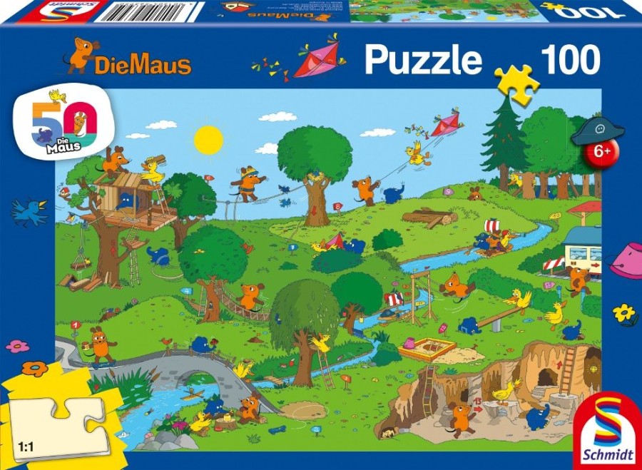 Spielzeug Schmidt Spiele | Schmidt Puzzle Die Maus Im Spielpark 100T