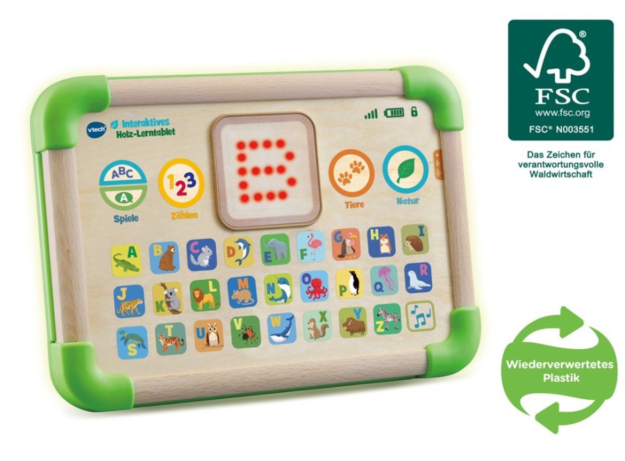 Spielzeug Vtech | Vtech Interaktives Holz-Lerntablet