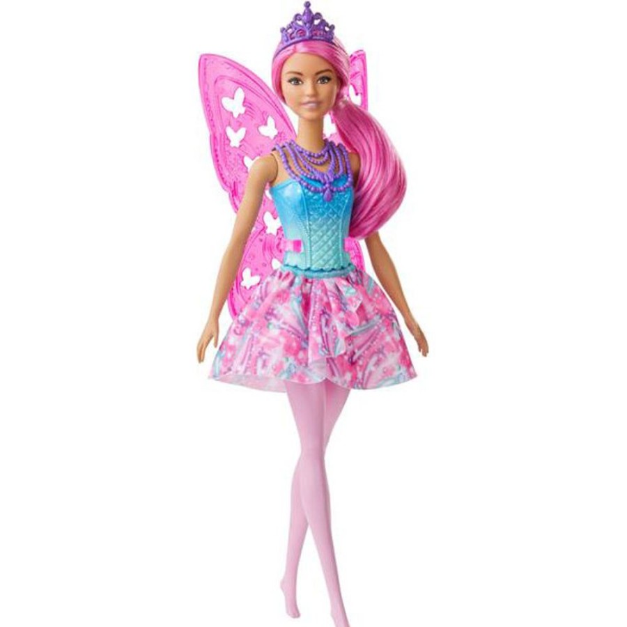 Spielzeug Barbie | Barbie Dreamtopia Fee Pinke Haare Mit Flugeln