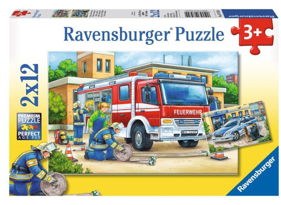 Spielzeug Ravensburger | Ravensburger Puzzle Polizei Und Feuerwehr 2X12 T