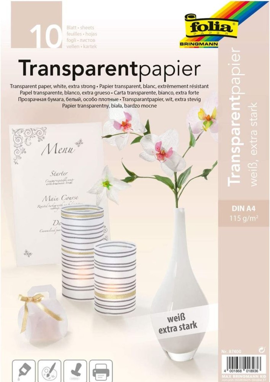 Spielzeug folia | Folia Transparentpapier Weis Din A4 10 Blatt