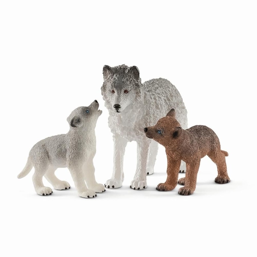 Spielzeug Schleich | Schleich 42472 Wolfsmutter Mit Welpen