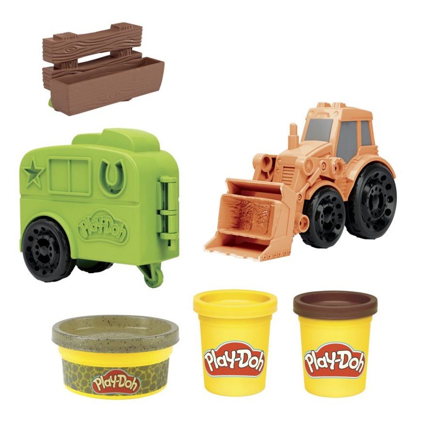 Spielzeug Hasbro | Play-Doh Traktor Und Pferdeanhanger