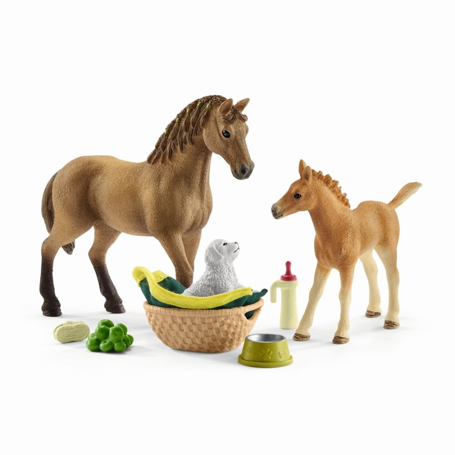 Spielzeug Schleich | Schleich 42432 Horse Club Sarahs Tierbaby-Pflege