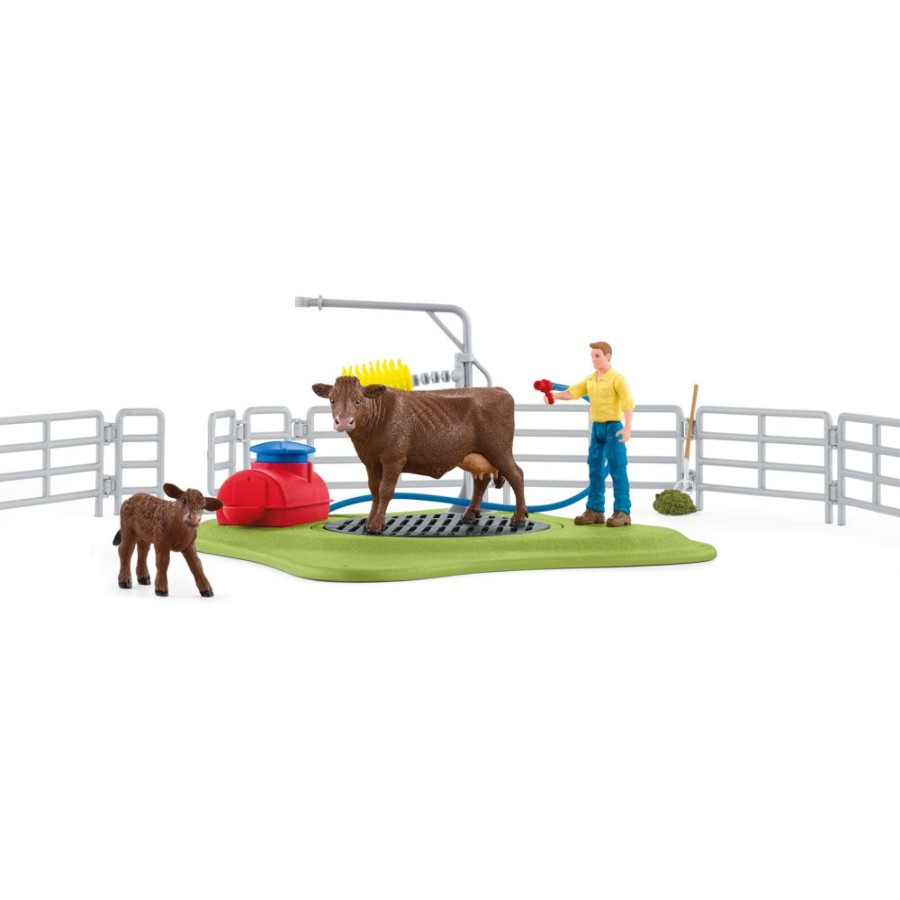 Spielzeug Schleich | Schleich 42529 Kuh Waschstation