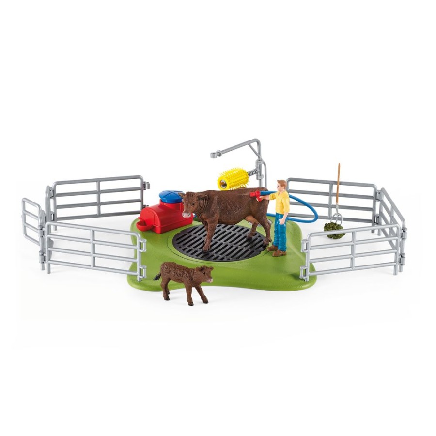 Spielzeug Schleich | Schleich 42529 Kuh Waschstation