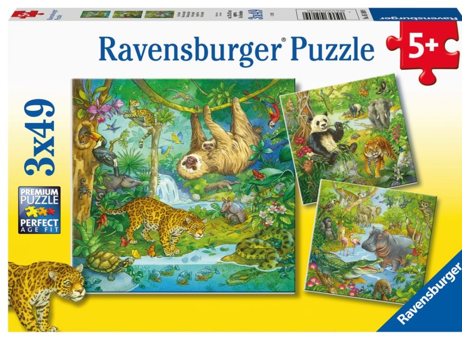 Spielzeug Ravensburger | Ravensburger Puzzle Im Urwald 3X49T