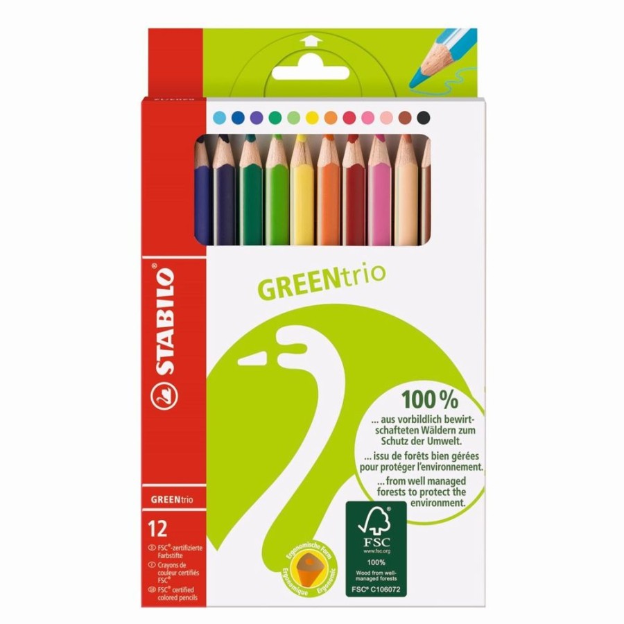 Spielzeug STABILO | Stabilo 12Er-Pack Buntstifte Green Trio