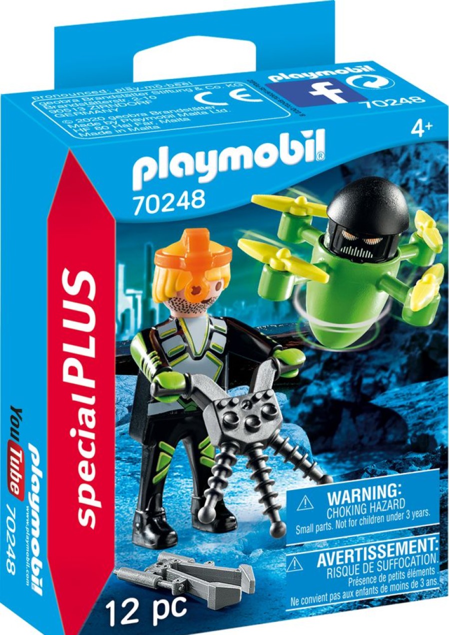 Spielzeug Playmobil | Playmobil 70248 Agent Mit Drohne